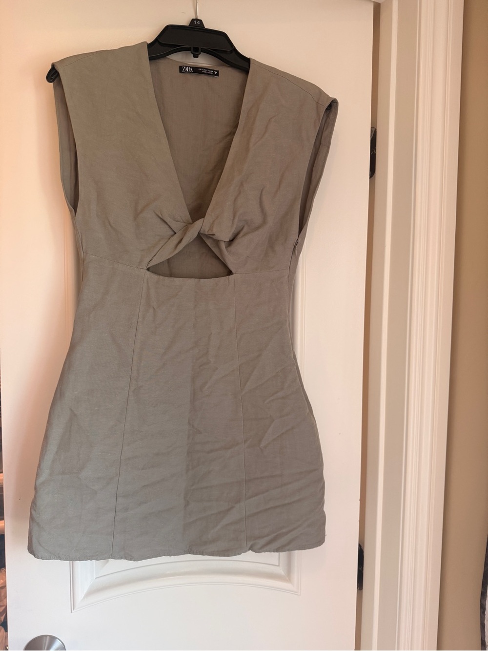 Zara Sage Twist-Front Mini Dress
